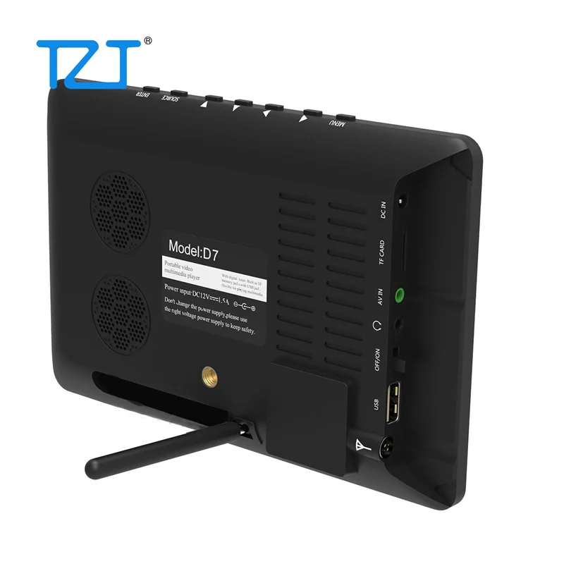 TZT LEADSTAR D7 7-Inch HD FM Portable Digital TV Portable Television ATSC DVB-T2 ISDB-T Car Small TV