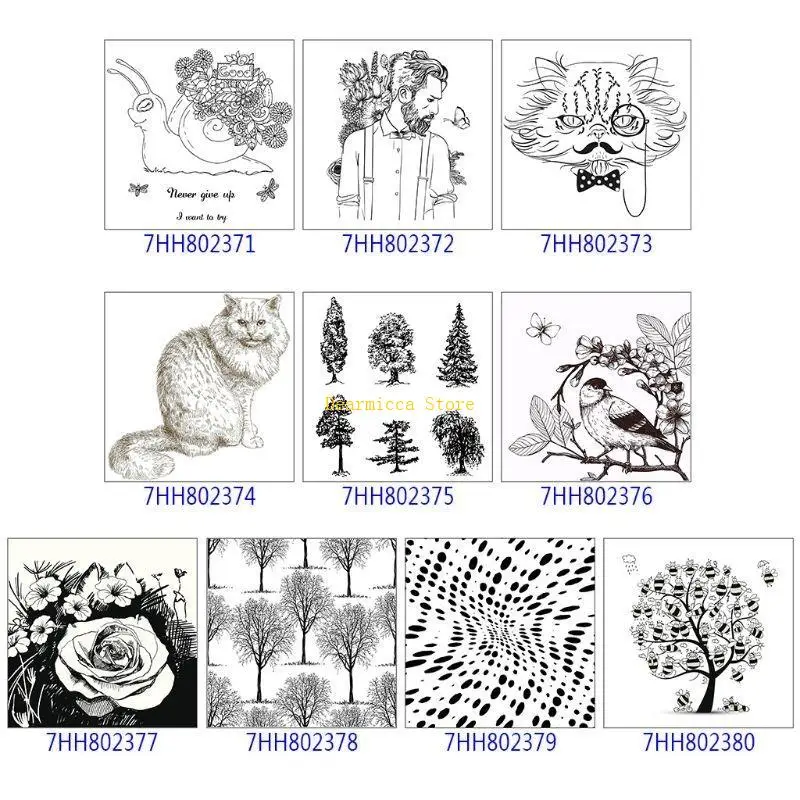 

P0UE Flower Frame Silicone Clear Stamp Exquisite Seal Transparent Stamp DIY Kids Birthday Party Cards Making Crafts Supplies