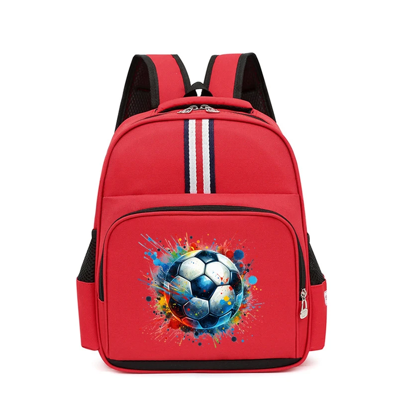 Watercolor Soccer Print Primary Student Backpack Soccer Fan Outdoor Travel Multi-function Kids Backpack Ball Primary School Bags