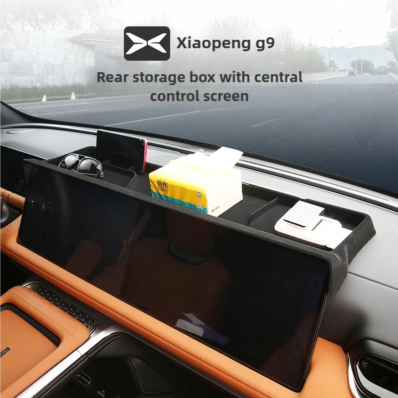 

For Xpeng G9 2023-25 Dashboard Car Instrument Storage Box Behind Screen Hidden Storage Box Console Organizer Box Accessories