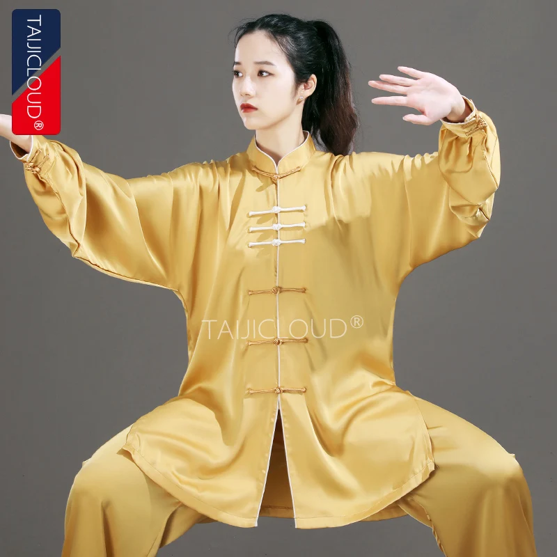 New Stylish Tai Chi Uniform for Women, Men's Mid-Length Kung Fu Performance and Training Outfit