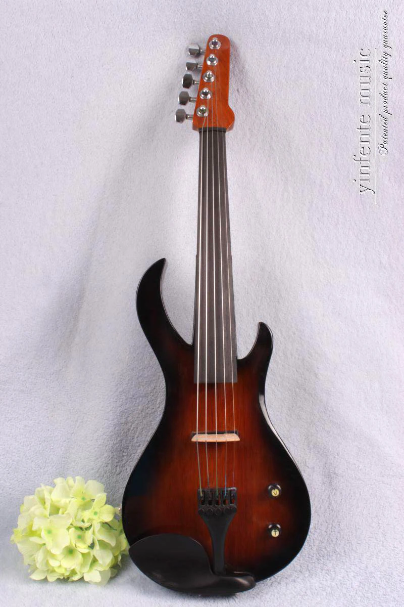 

5 String Electric Violin New 4/4 Flame guitar shape Solid wood Powerful Sound fret 5-8#