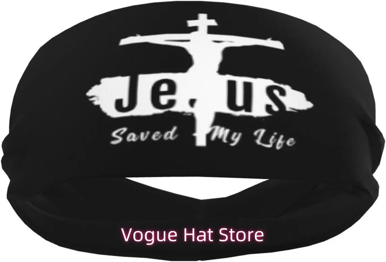 

Jesus Christ Christian Faith Over Fear Sports Headbands for Sweatband Sports Running Headband for Women Men Sweat Bands for Runn