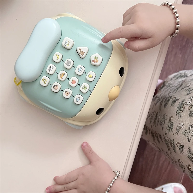 Korea ins children's toy phone baby simulation chicken landline early education educational multifunctional music