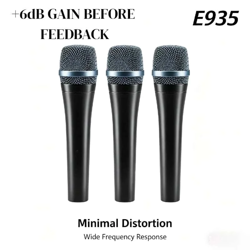 

Professional 2026 New E935 Cardioid Dynamic Handheld Mic 3PCS Set Stage Vocal Microphone for Karaoke Live Streaming Conference