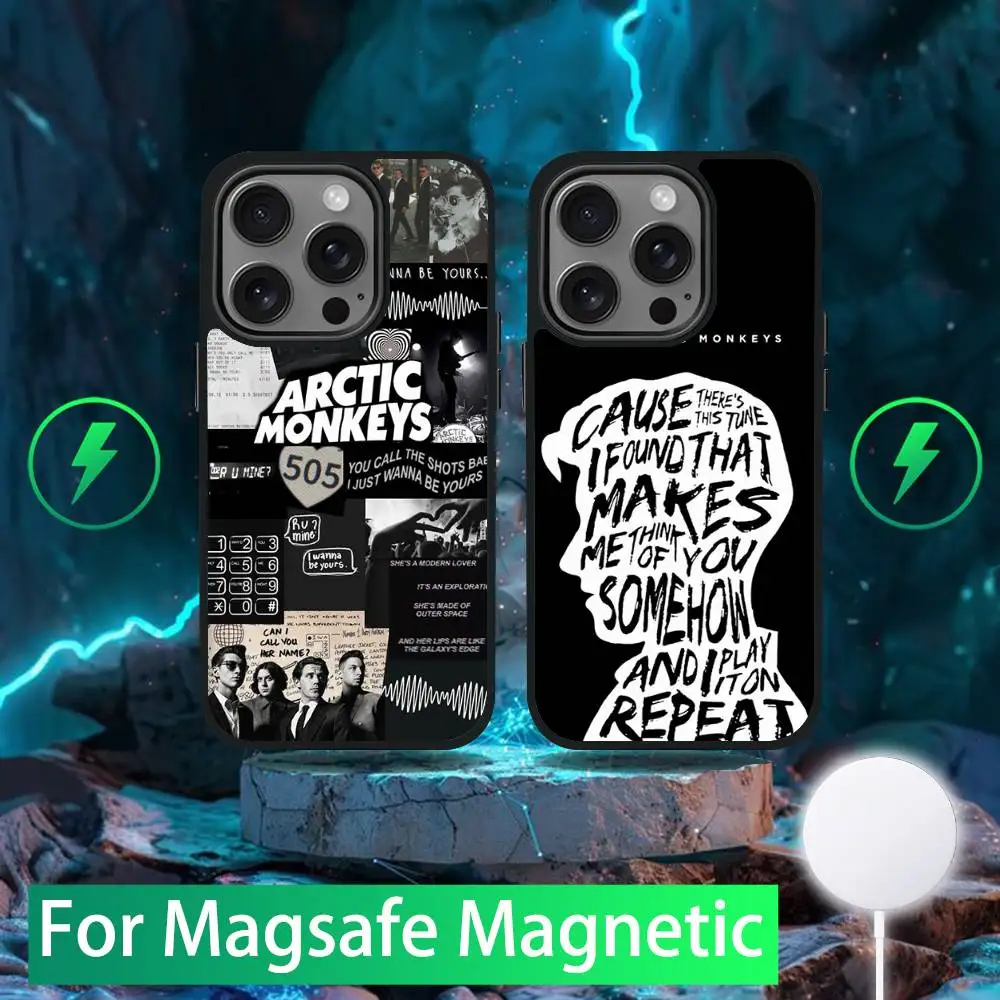 

A-Arctics M-Monkeys Phone Case For iPhone 16,15,14,13,12,11,Pro,Max,Plus,Mini,SE New Magsafe Magnetic Wireless Charging