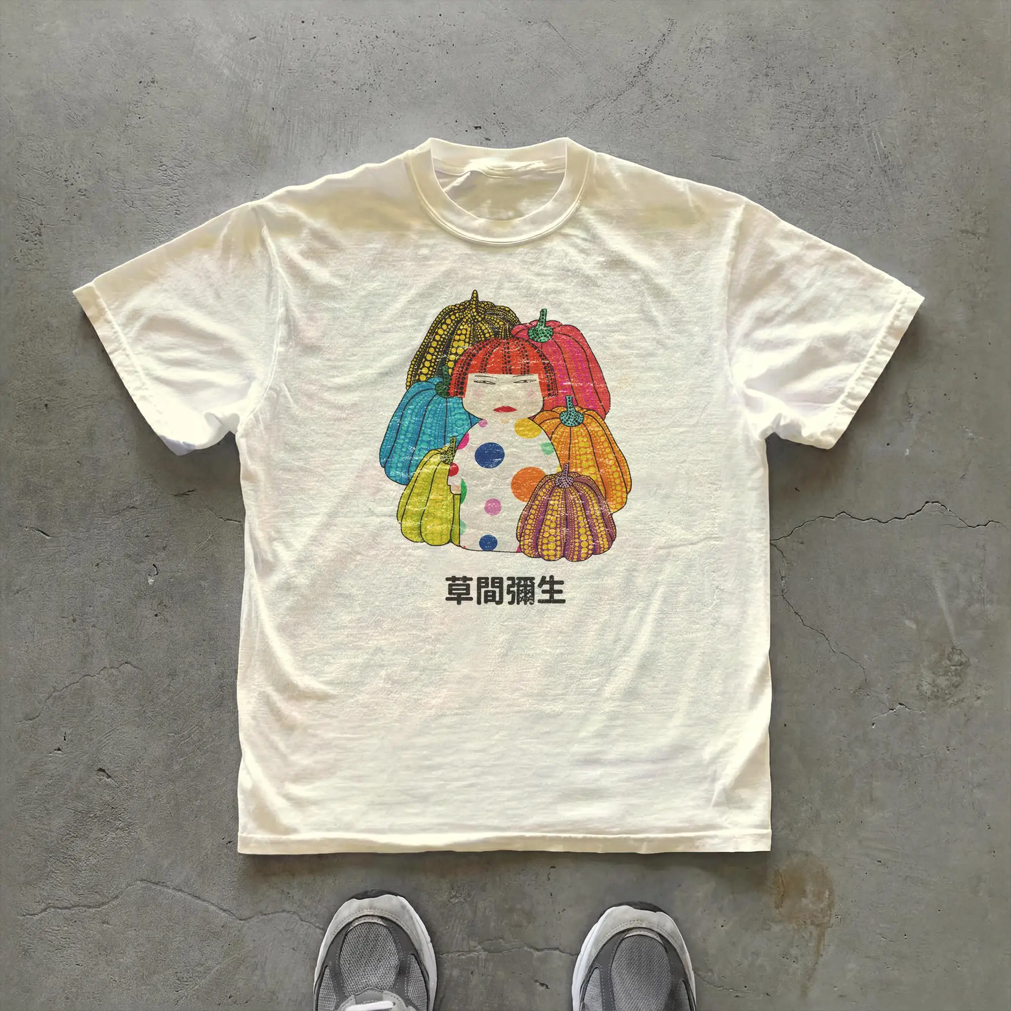 Yayoi Kusama T-shirt Japanese Artist Pop Art Polka Dot Pumpkin Infinity Mirrors Crewneck Casual Streetwear Y2k Tees