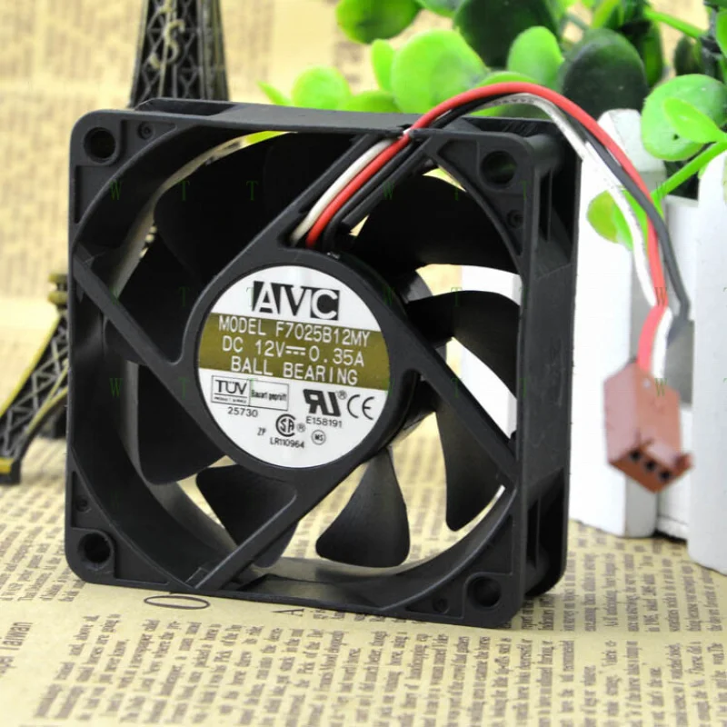 

H для AVC F7025B12MY 7 см 7025 12 В 0,35 А трехпроводной процессор двухшаровой вентилятор охлаждения