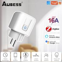 TUYA Zigbee 16A Smart Socket EU Plug with Power Metering Time countdown Smart Home Timer Work With Tuya Google Home Alexa