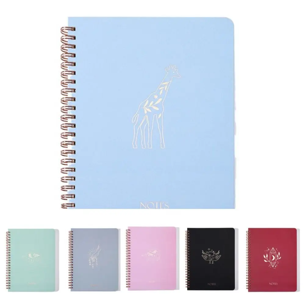 Memo Notes Spiral Notebooks Protect Eye Paper Gold Stamping Simple Notepad Diary Learning Supplies A5 Coil Notebook Student