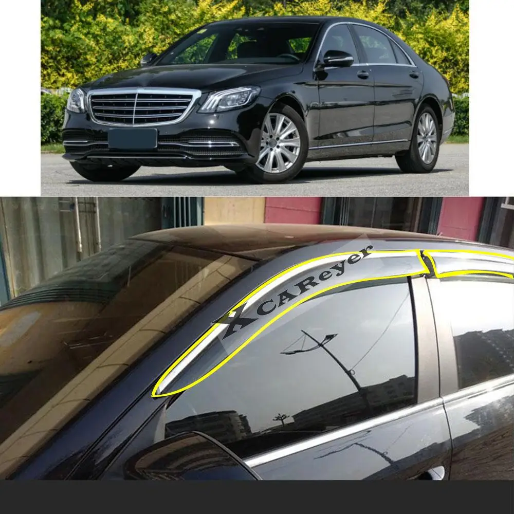 For Mercedes Benz S-Series S-Class W222 2014 2015 2016 2017 2018 2019 2020 Car Sticker Window Glass Wind Visor Rain/Sun Guard