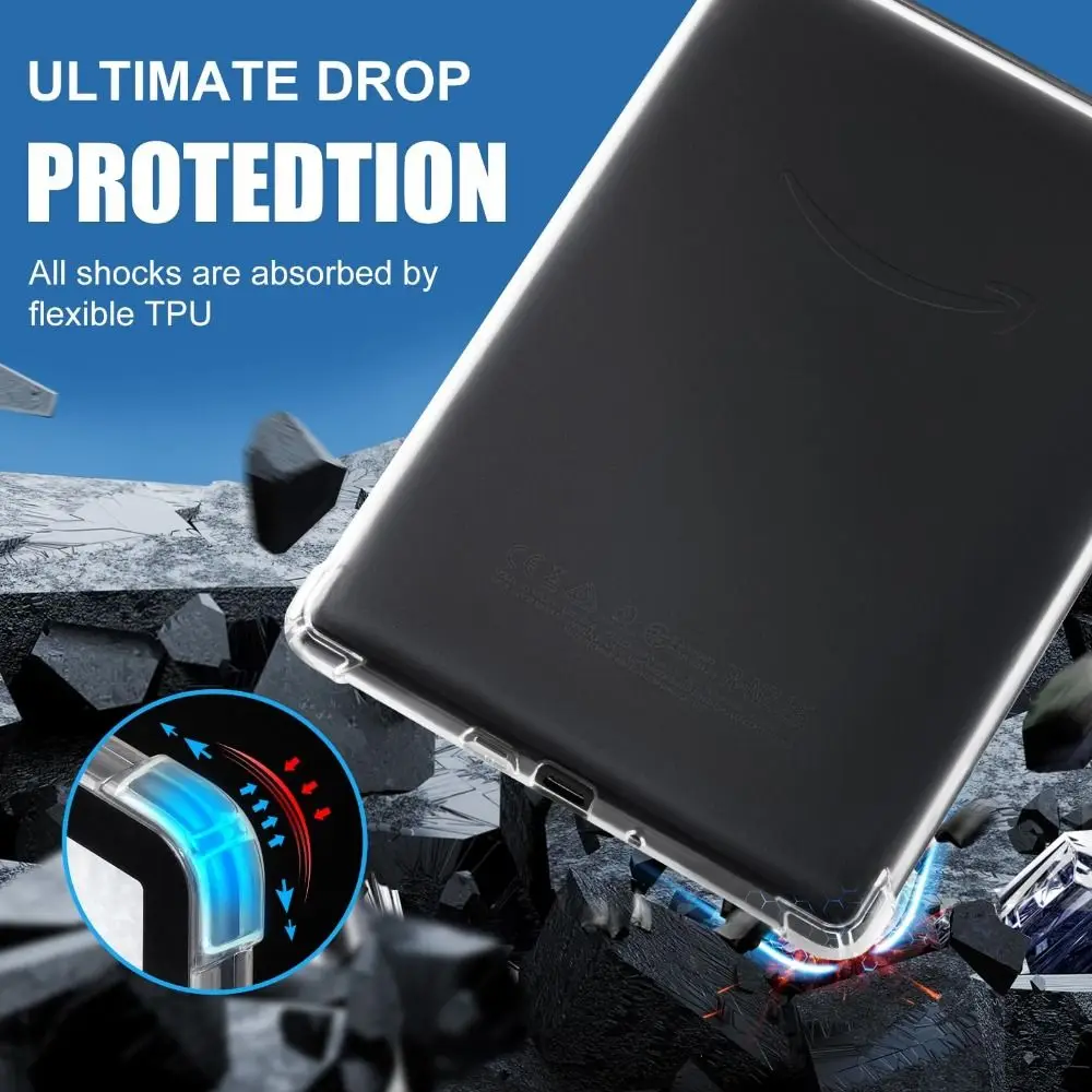 Anti-Scratch 7 Inch EReader Case Airbag Anti-fall Back Shell for Kindle Paperwhite 12th Gen 2024/Colorsoft Signature Edition