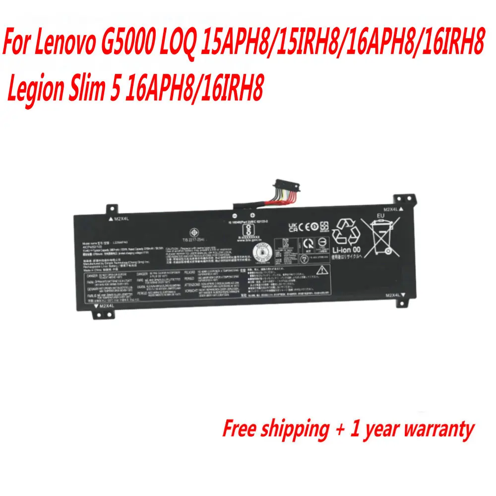 L22X4PA0 L22D4PA0 Laptop Battery For Lenovo G5000 LOQ 15APH8/15IRH8/16APH8/16IRH8/Legion Slim 5 16APH8/16IRH8 L22B4PA0 L22M4PA0
