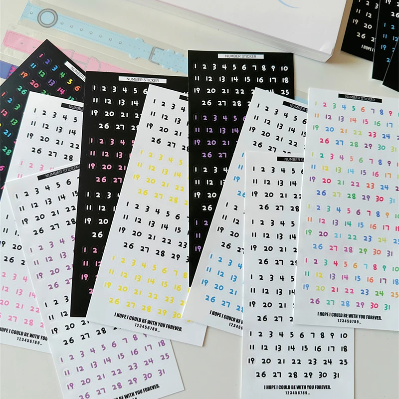 Cute Numbers Stickers Decoration Scrapbooking Diary DIY Idol Photocard Album Journal Kawaii Stationery School Supplies