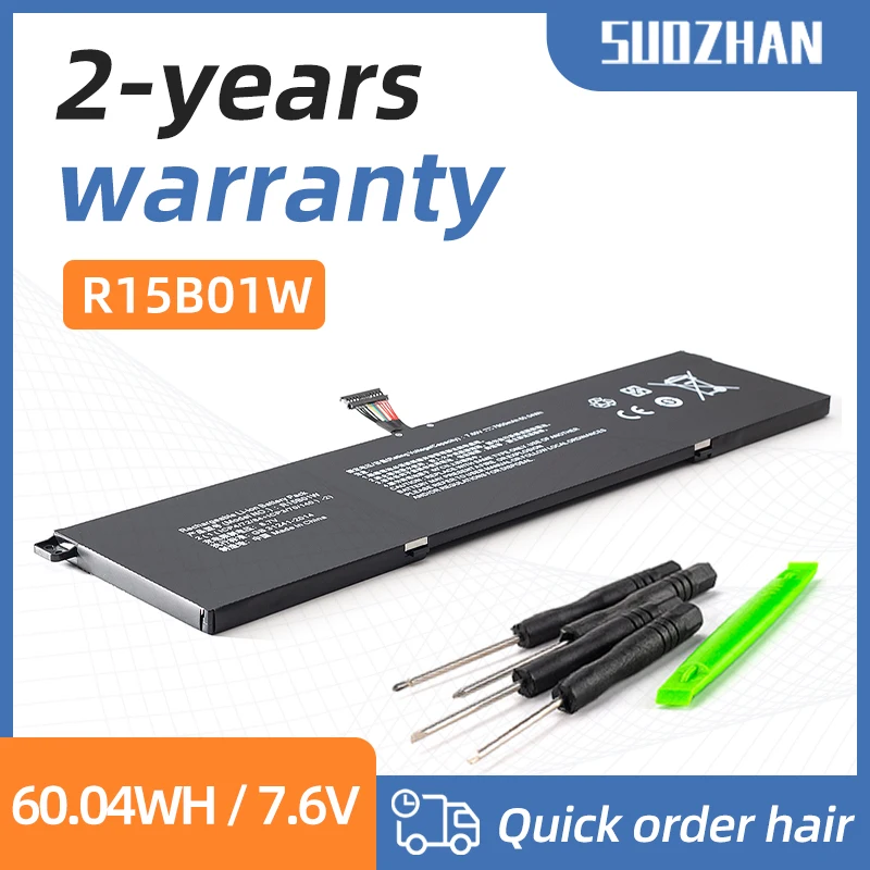 

SUOZHAN R15B01W New Laptop Battery For Xiaomi Pro 15.6" GTX TM1701 Series Notebook 7.6V 7900mAh 60.04WH