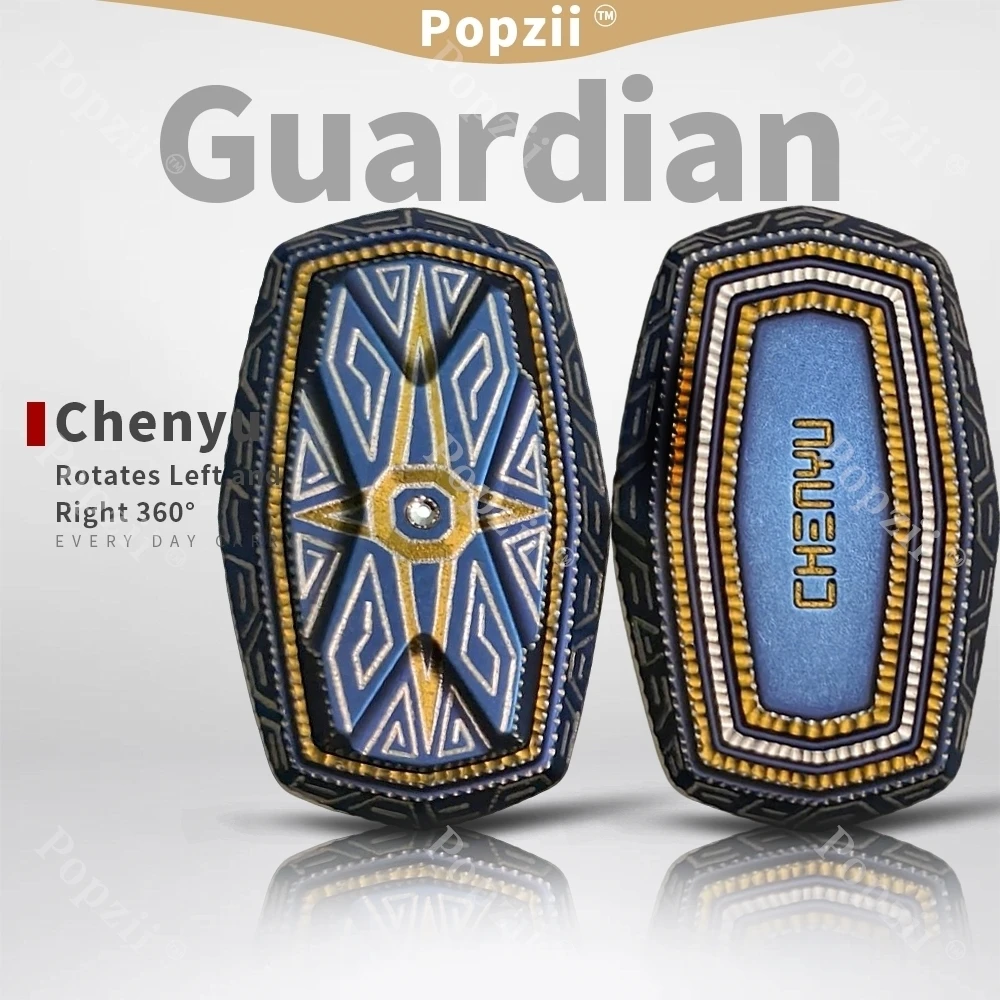 Chenyu Guardian Hand Carving Titanium Alloy Mechanical Push Slider Fingertip Gyro Finger Stress Relief Metal Toys