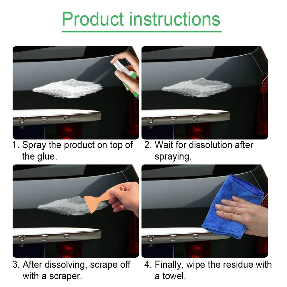 Convenient Press Type Nozzle Environmentally Friendly Car Glass Decal Cleaner Sticker Remover Wall Glue Remover 30ML