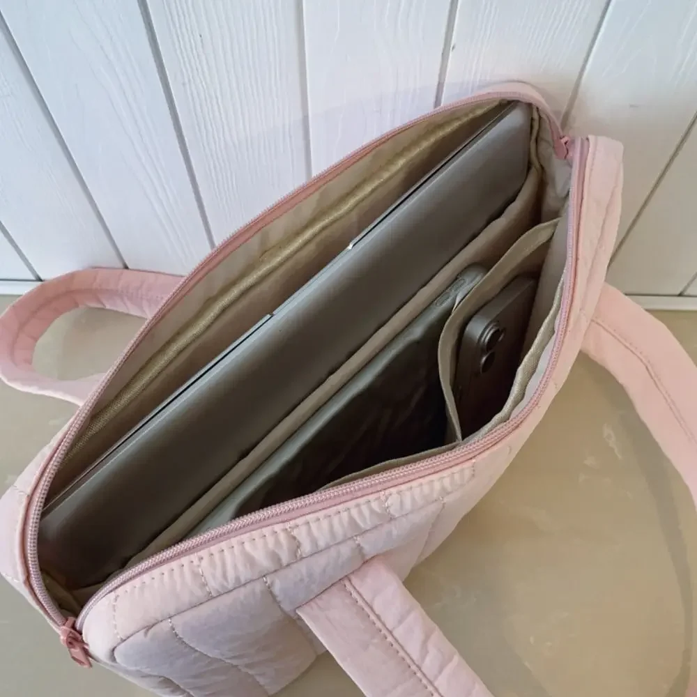 

New 14inch Laptop Shoulder Bag Large Capacity Solid Color Tablet Sleeve Case Shockproof Multifunctional Laptop Handbag Travel