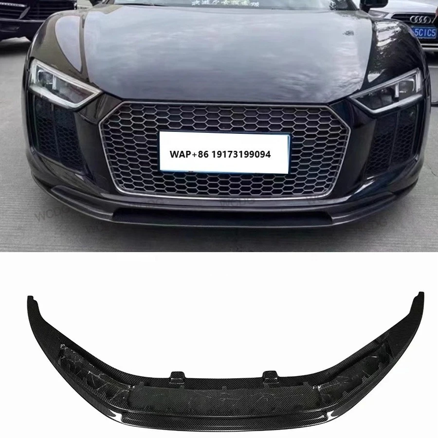

V Style High Quality Carbon Fiber Front Lip & Bumper Spoiler Spliter Bodykit for 2017+ Audi-R8 V8 V10 Upgrade Front Bumper Lip