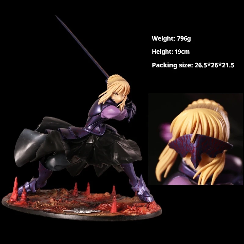 18cm Fate/Stay Night Fate Saber Altria Pendragon Black Anime Game Assembly Figure Model Desktop Collection Decoration Toys Gifts