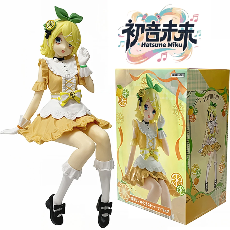 Figura de Acción de Anime Kagamine Rin Hatsune Miku, Modelo de Juguete, Linda Figura de PVC Coleccionable, Accesorios de Escritorio, Regalos