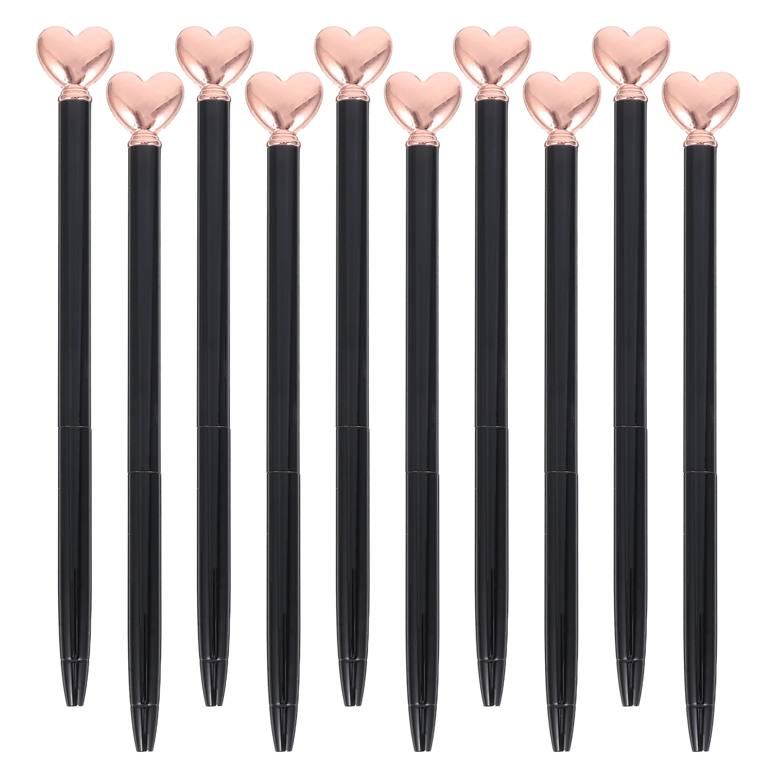 

10 шт. шариковые ручки в форме сердца металлические выдвижные гладкие письменные принадлежности для офиса, школы, свадьбы, вечеринки на день Святого Валентина