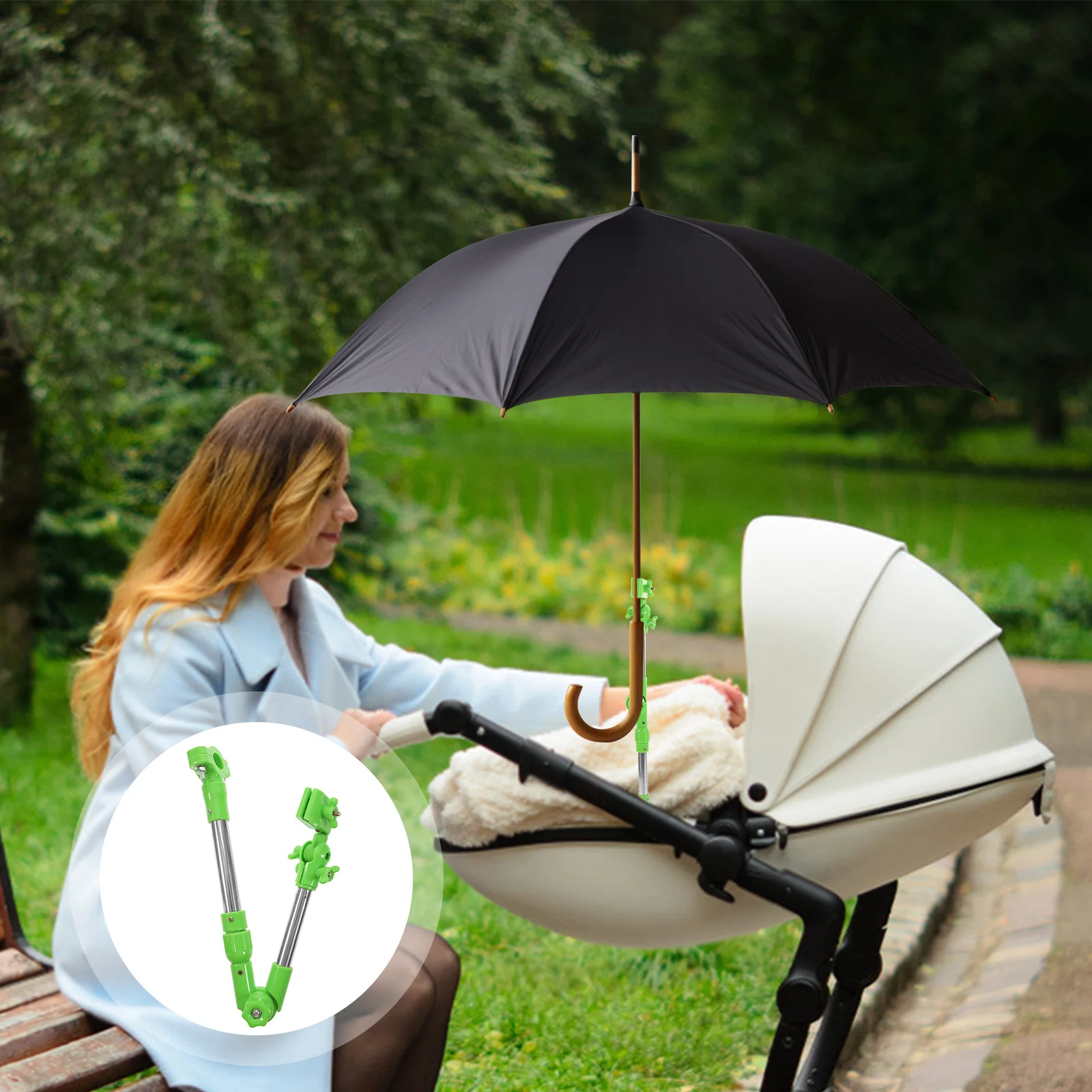 

1Pcs Professional Bike Umbrella Bracket Stainless Steel Plastic Adjustable Supporting Stand Stable Holder for Rain Sun Umbrella