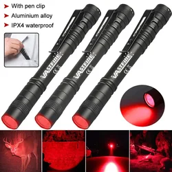 Mini Pen Light Flashlight Red/White/395nm Torch Penlight Flashlight with Clip Pet Dog Cat Urine Stain Ore Money Detection Torch