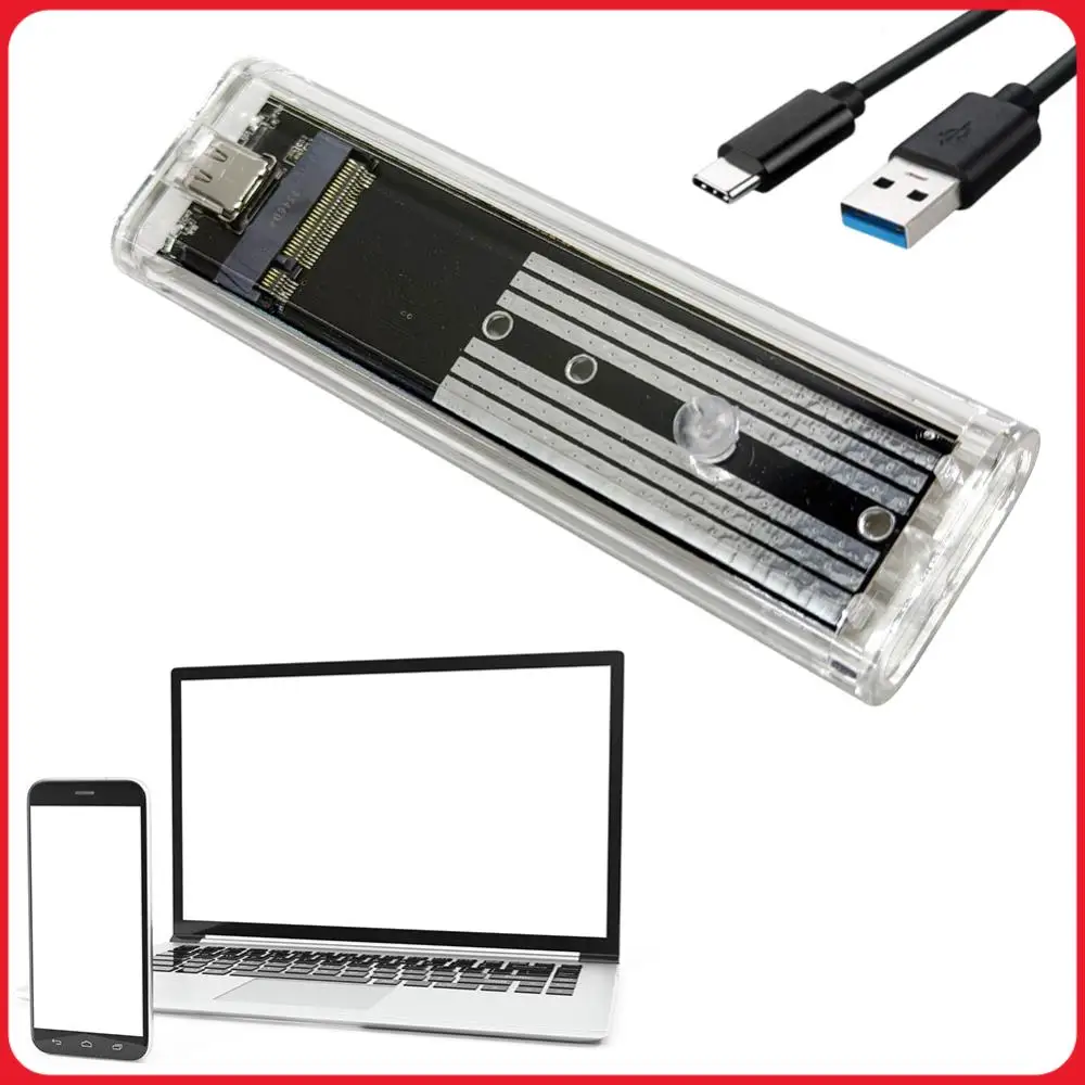 

Внешний прозрачный корпус для SSD M.2 NGFF SATA Type C USB 3.1, 10 Гбит/с, для накопителей 2230/2242/2260/2280
