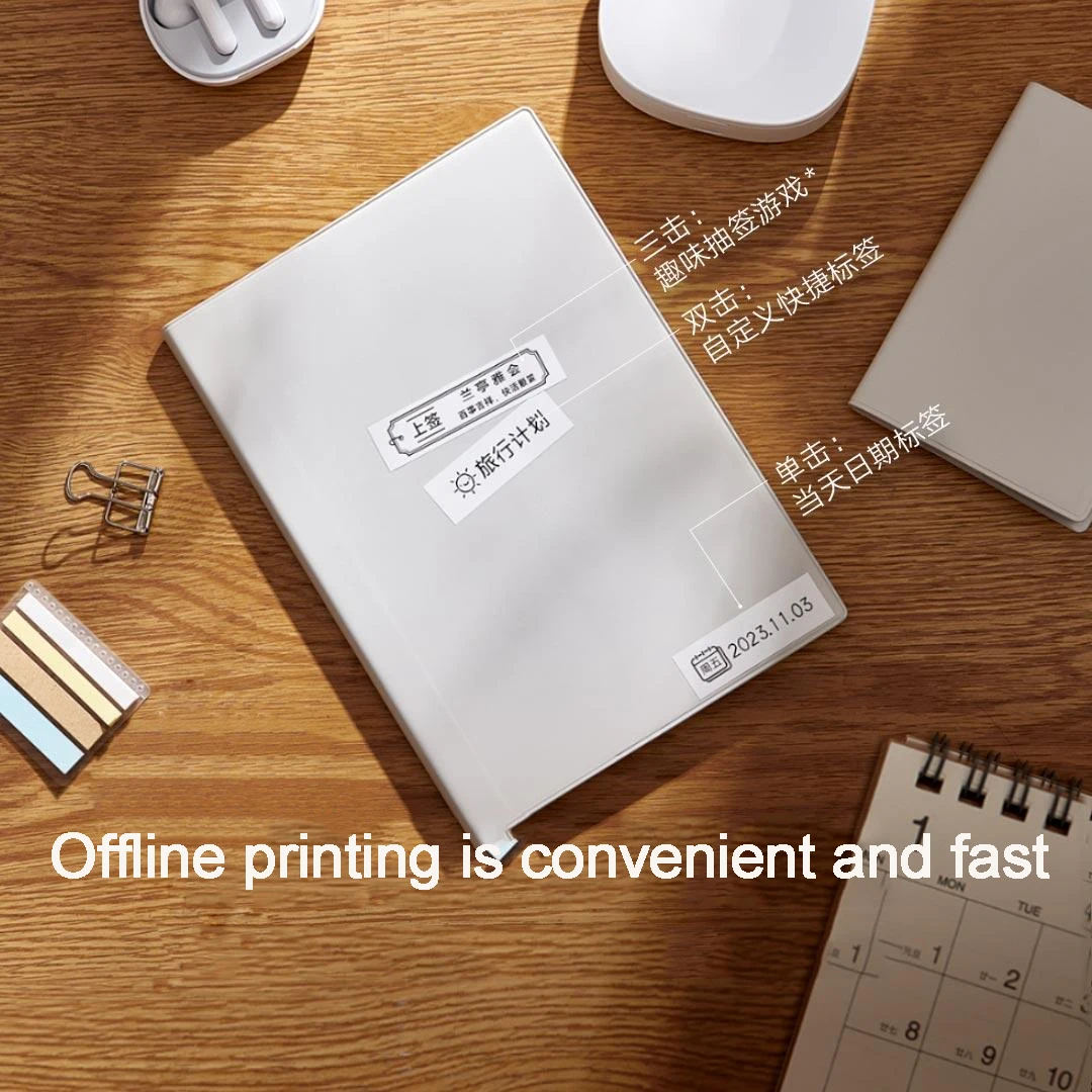 XIAOMI Mijia-Impresora térmica portátil sin tinta, dispositivo de impresión sin conexión, USB, almacenamiento de oficina, estante, gestión de vida