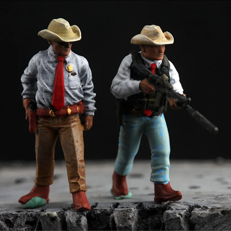 

1:72 Scale Resin Texas Rangers 2-person Scene Accessory Model Adult Toys Classics Nostalgia Gifts Souvenir Static Display