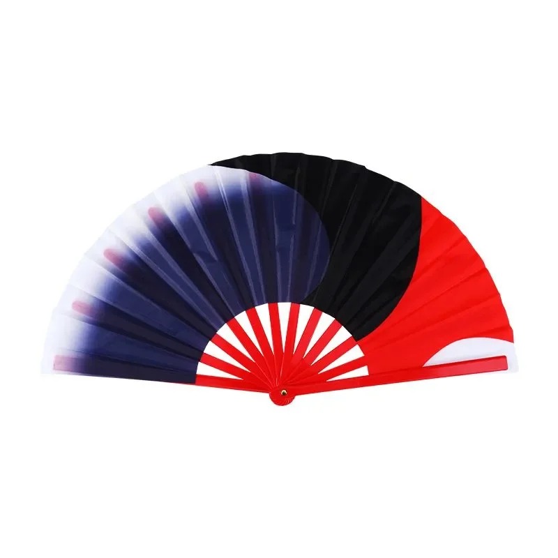 

Single Side Tai Chi Kung Fu Fan Double Sided Dance Performance Fitness Martial Arts Fan National Style Three Color Folding Fan