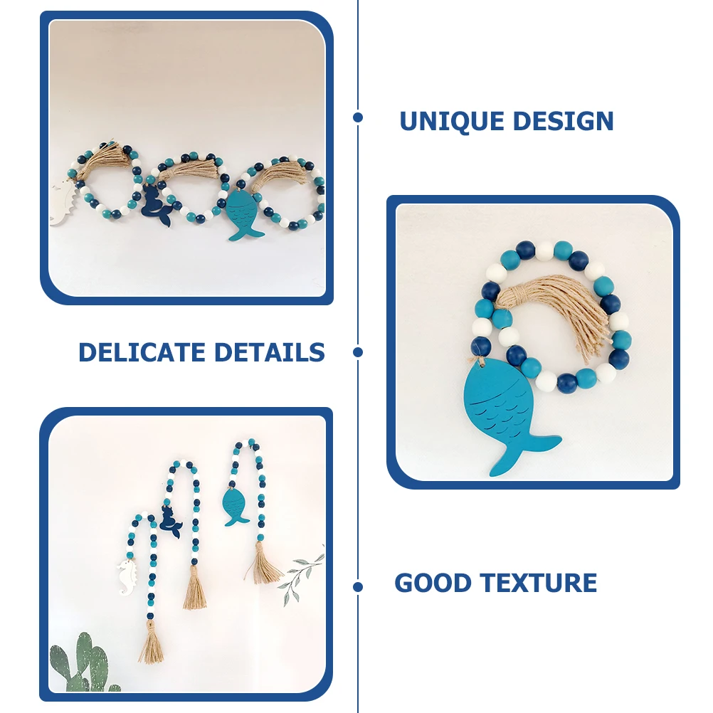 Guirnalda de borlas de cuerda de cáñamo de madera de primera calidad, decoración colgante de pared para decoración de dormitorio y sala de estar