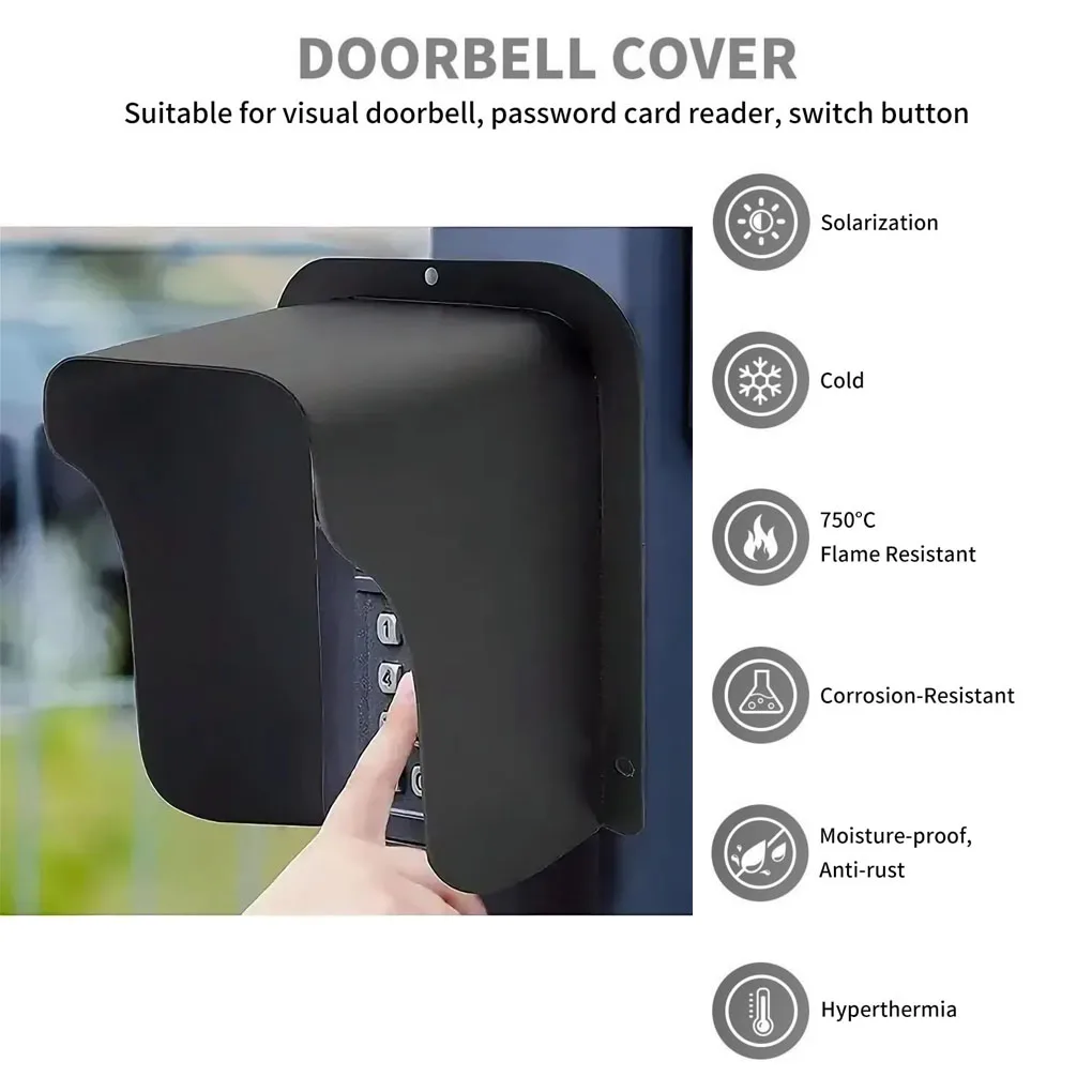 Waterproof Doorbell Rain Cover, Anti-Glare Ring Doorbell Cover Access Control System Cover for Fingerprint Lock，Outdoor Keypad