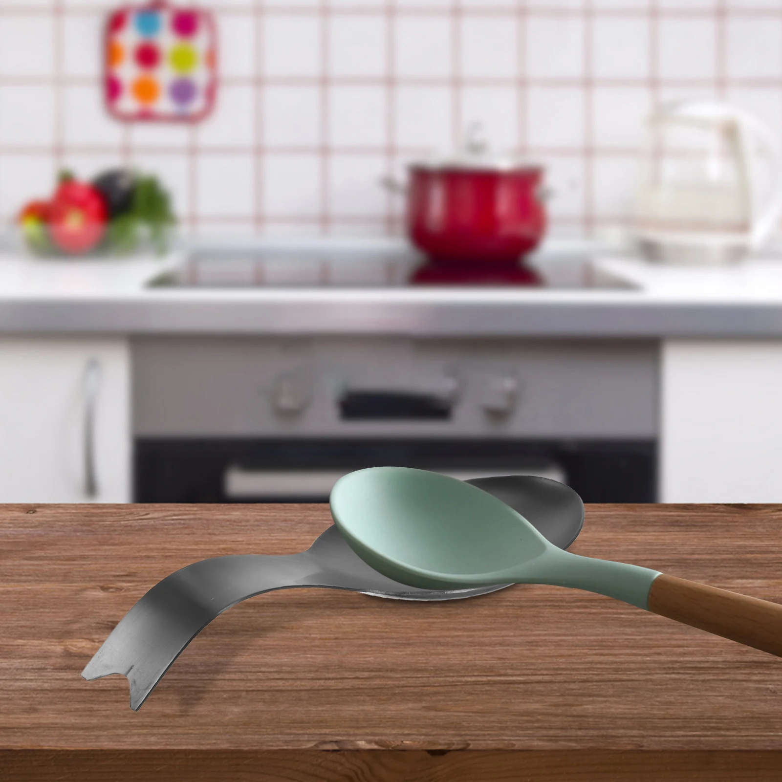 

Multi-Functional Stainless Steel Spoon Rest Fish Tail Ladle Spatula Holder Kitchen Stove Utensil Stand Ladle Holder