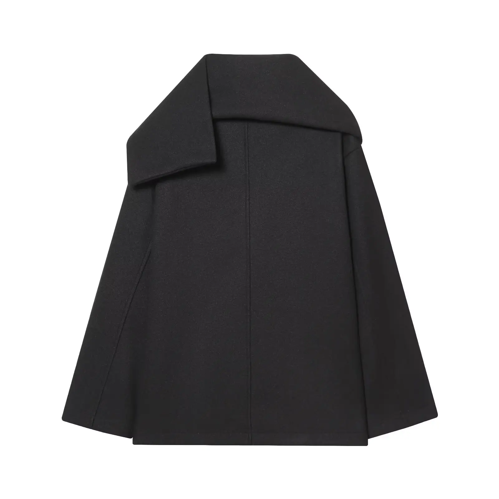 BSAY Französischer Minimalistischer Damenmantel mit einteiligem Schal-Kragen, Rundhalsausschnitt, einreihig, mit Taschen, für den Alltag im Herbst und auf Reisen. – Detail 8