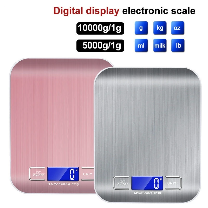 Stainless steel USB digital kitchen scale 10kg 5kg precision electronic food scale for cooking and baking measuring tools