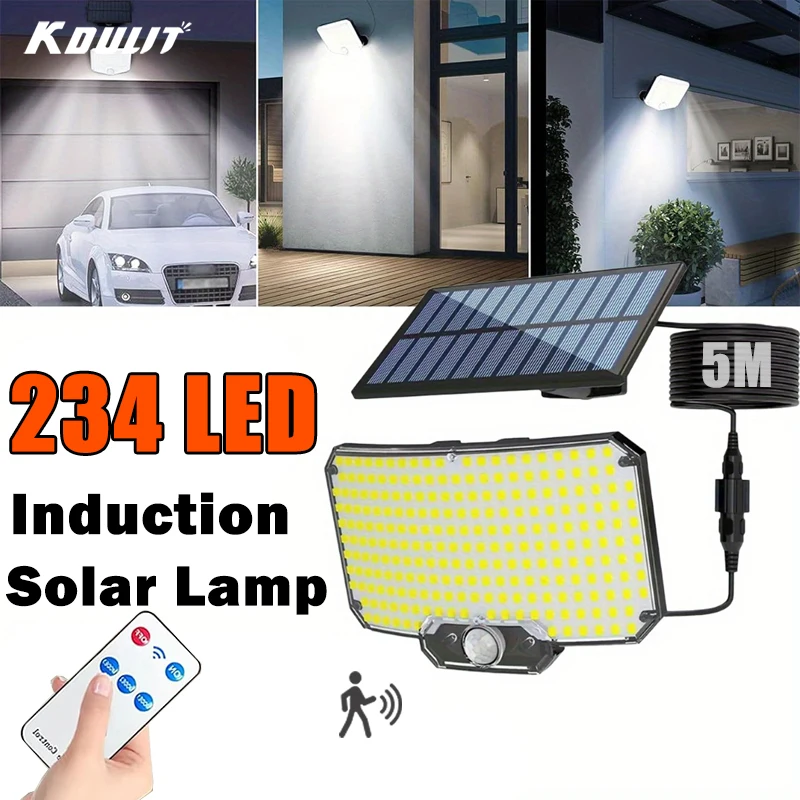 

1PC Super Bright 234LED Solar Light, IR Sensor Street Light, Decorative Wall Light, Multiple Switch Modes with Remote Control