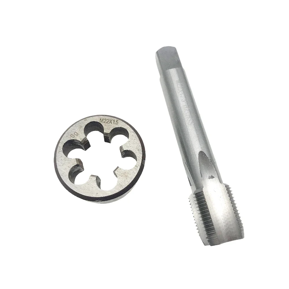 M22x1.5 Tap and Die Set RH Right Hand M22 X 1.5 Thread Tap Die HSS Threading Tool M22 X 1.5 Tap Die Set Hand Tools