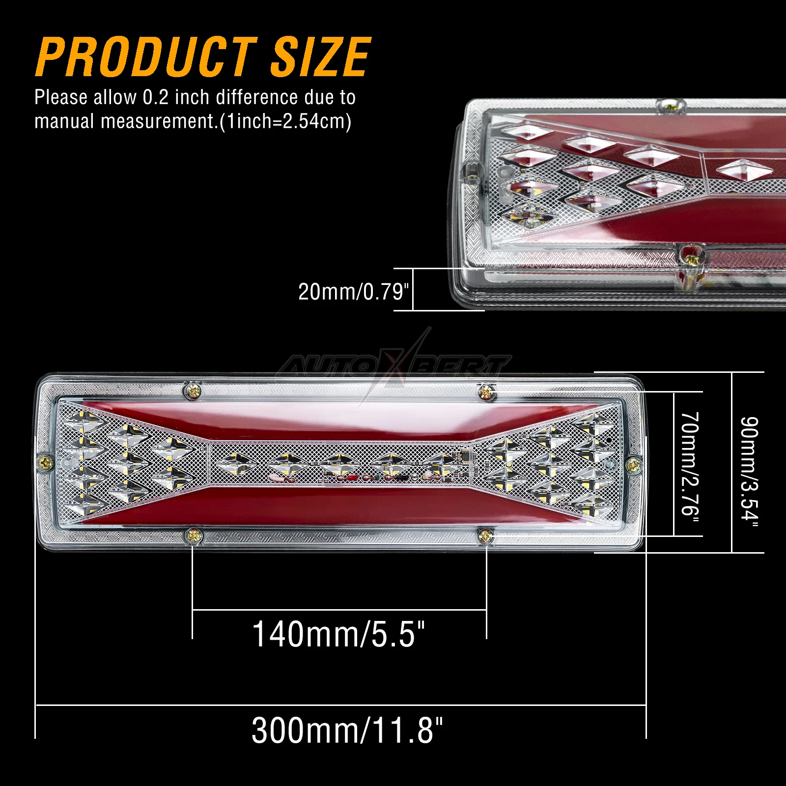 2x LED Trailer Tail Light Dynamic Flowing Turn Signal Indicator Truck Light Assembly System Tail Lamp 12V Lorry Camper Caravan