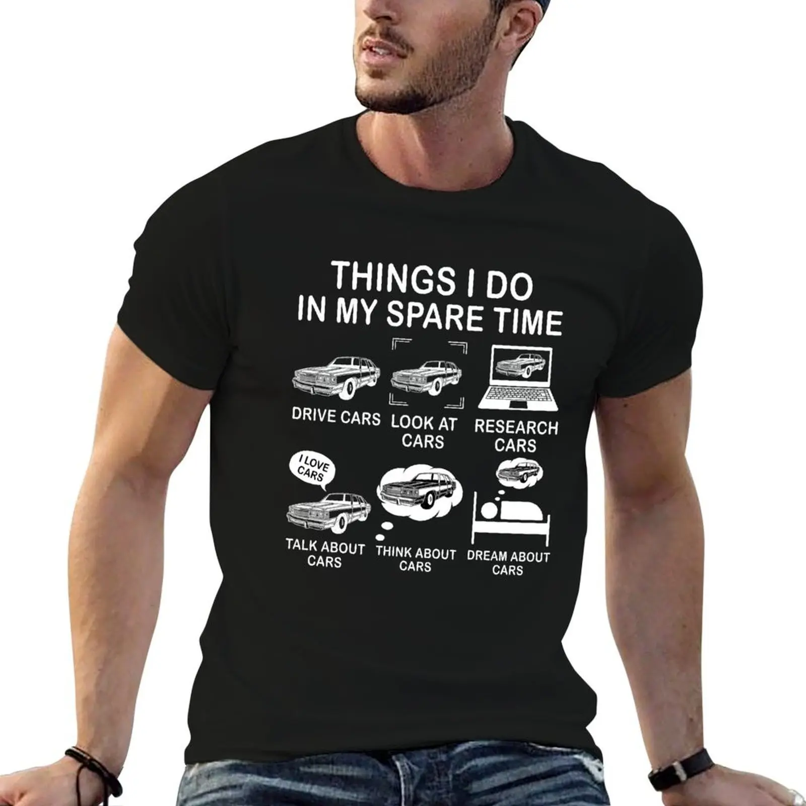 

Things I Do In My Spare Time Car Funny Driver Gift For Cars Lover T-Shirt funny t shirts dark humor t shirts cotton 100% T-Shirt