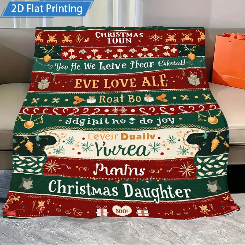 

1pc Flannel Blanket Christmas Ugly Sweater Style Fleece Blanket for Holiday Cozy Decor and Gift