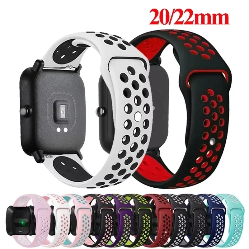 Tali Kebanggaan untuk Amazfit GTS 4-3-2e Mini/GTR 4-3-Pro-2 47Mm/GTR 2e/Stratos 2/3 20Mm/22Mm Gelang Jam Tangan Olahraga Bip-U-S-lite