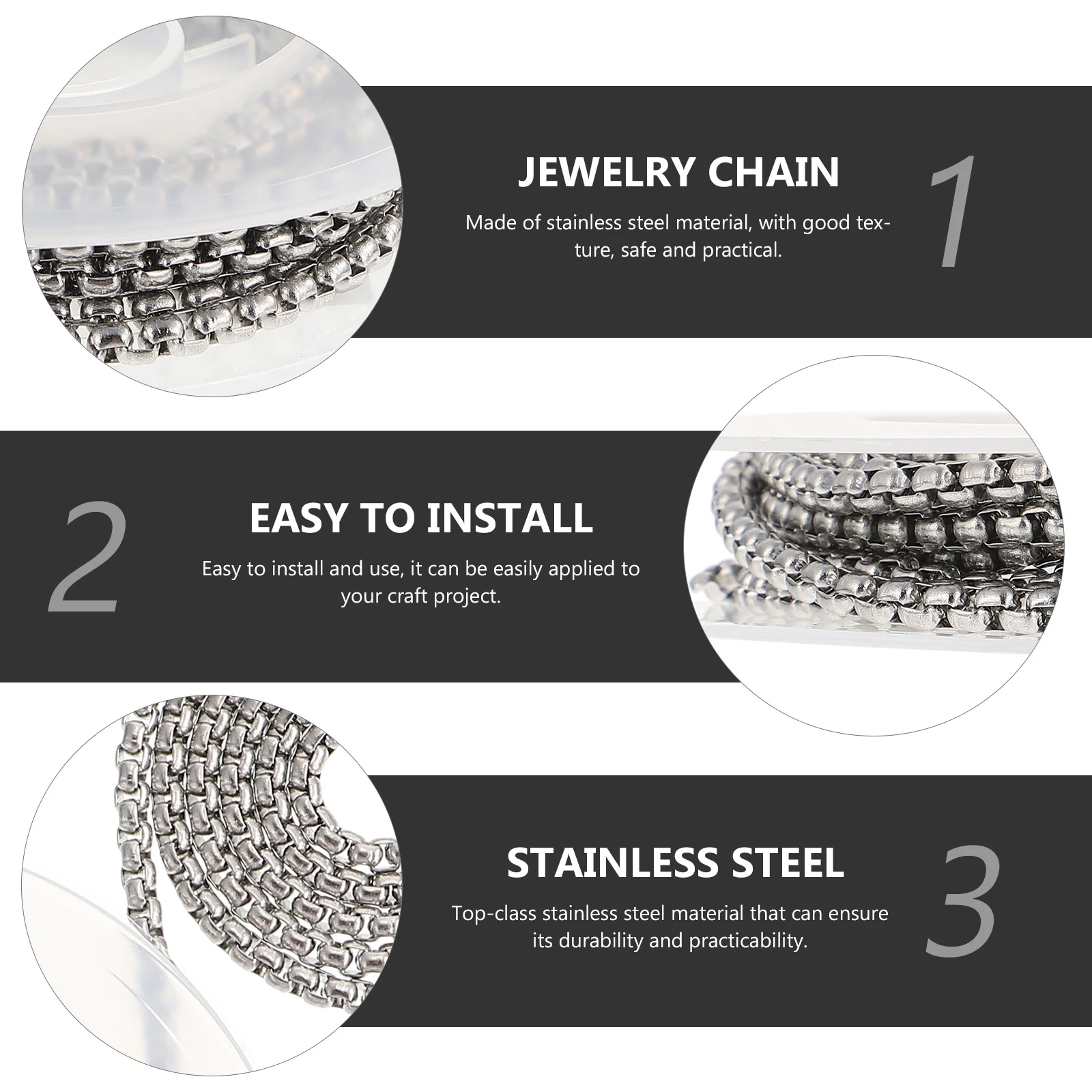 

1 Roll Stainless Steel Perfect for DIY Necklace Bracelet Handmade Jewelry Accessory Necklace DIY Chain