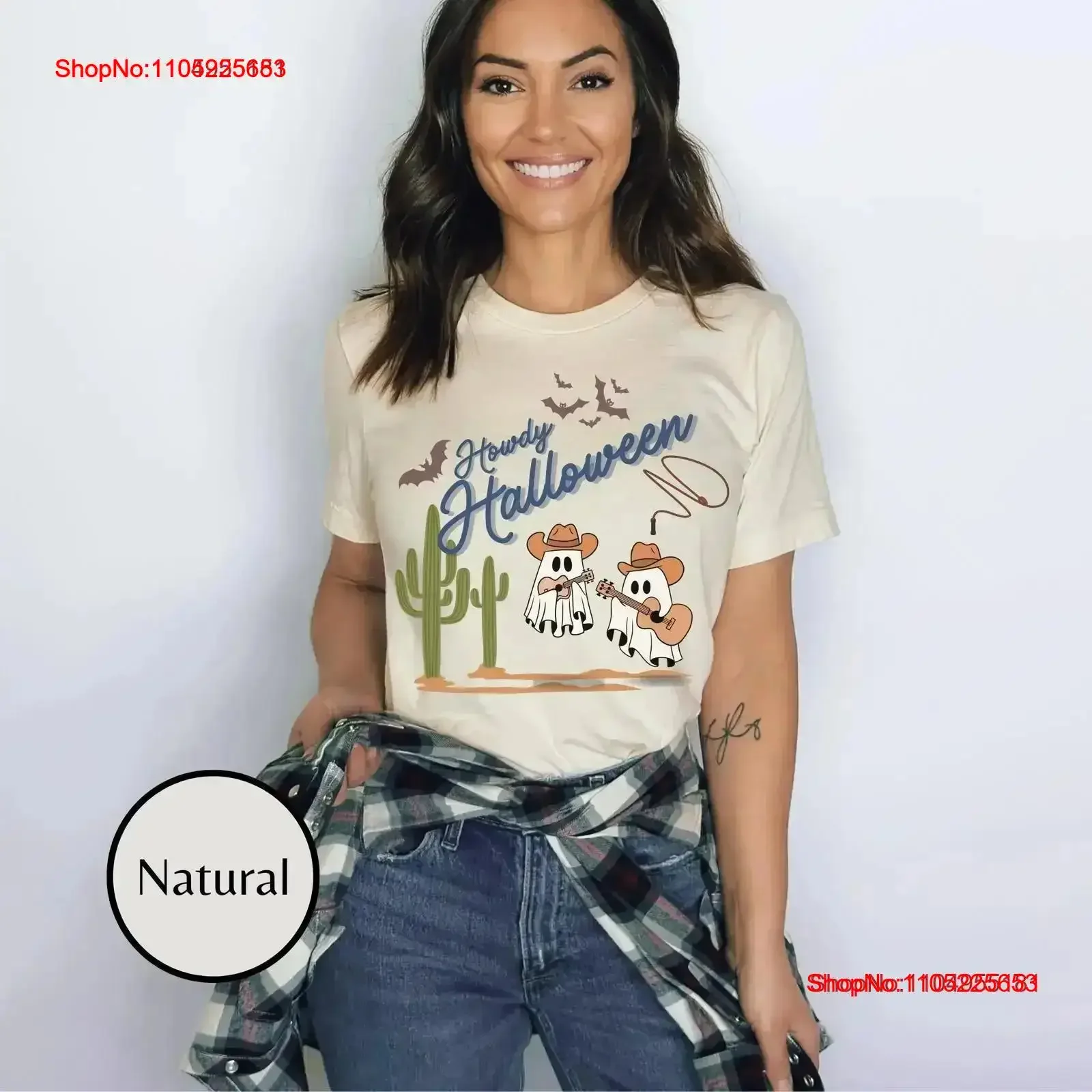 

Футболка Howdy Halloween Western GhosT Ковбойская пастушка винтажная стираная повседневная футболка с рисунком слегка дышащая универсальная винтажная мужская футболка