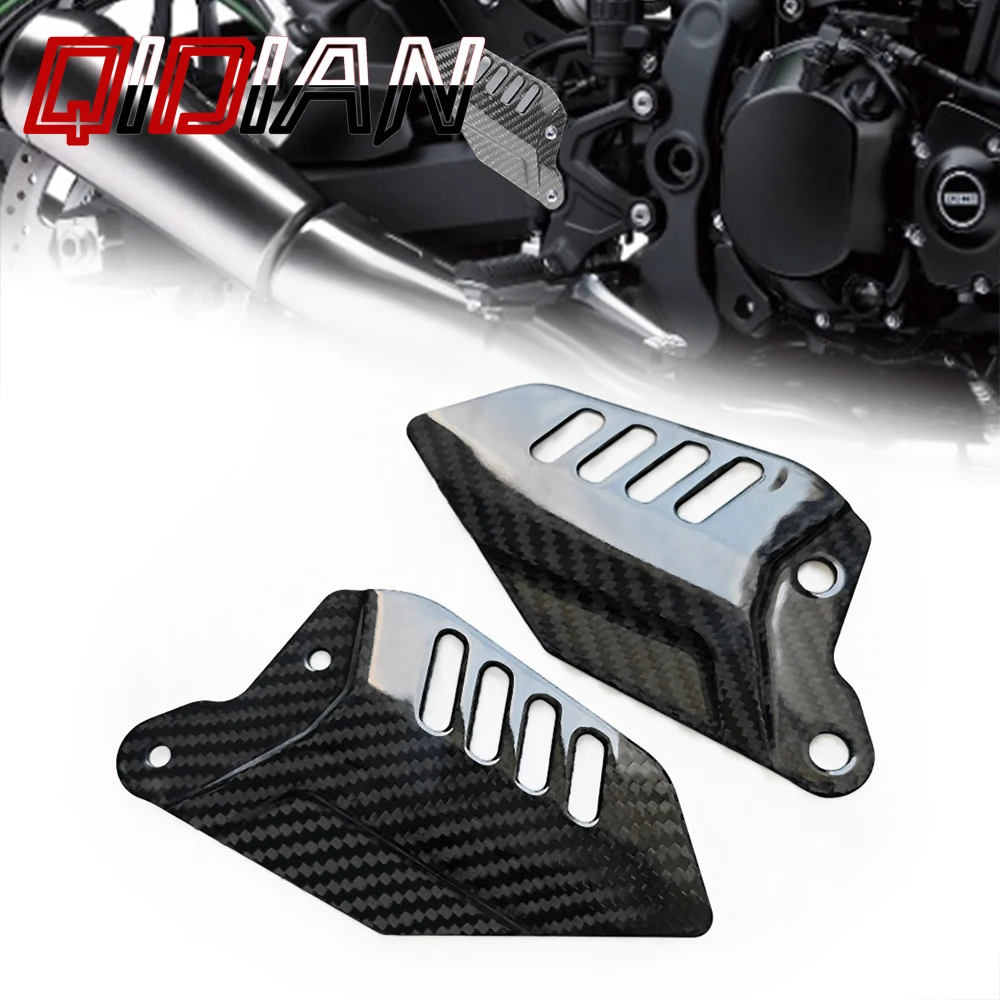 

Compatible with Kawasaki Z900RS Motorcycle Carbon Fiber Footpeg Footrest Front Brake cylinder Heel Plates Guard 2018-2025
