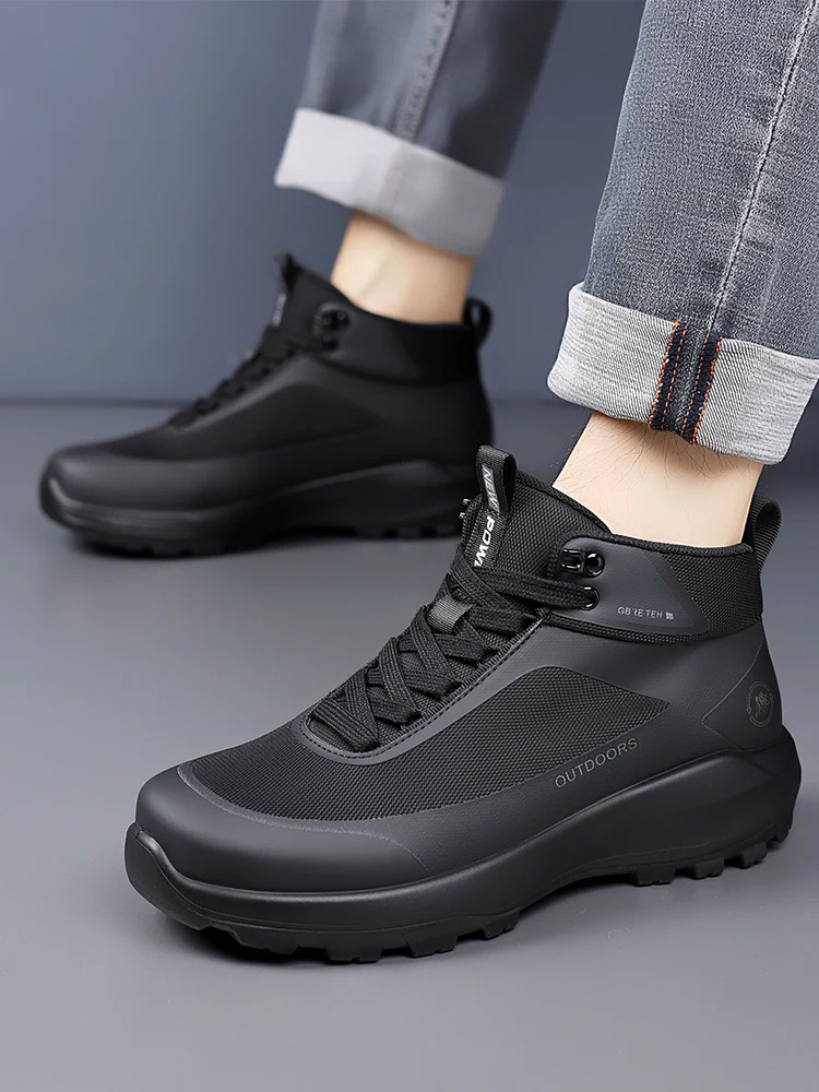 Men's Outdoor Sports Shoes: Winter Comfortable and Warm Hiking Boots Unisex Outdoor Anti-Slip Casual Sports Shoes