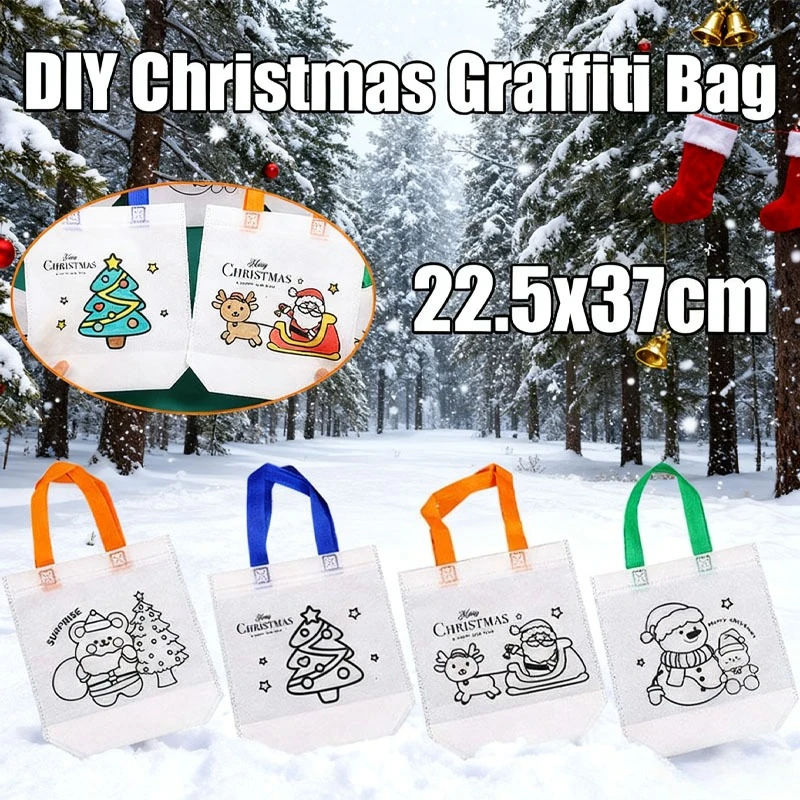 Art Craft Doodle - 10-100PCS Cartoon Christmas Doodle Tote Bag