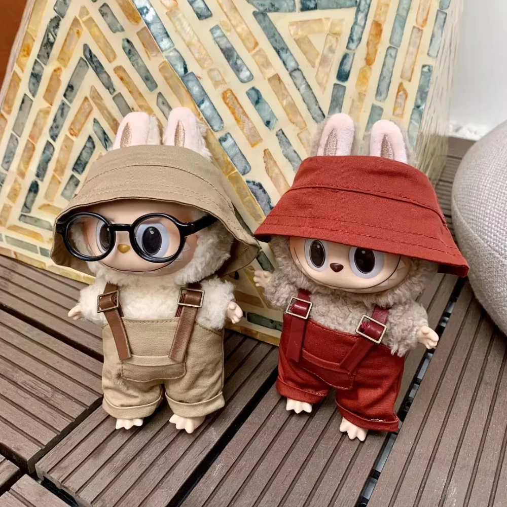 17cm Labubu 옷 귀여운 마카롱 애니메이션 인형 고품질 수제 옷 복장 액세서리 세트 장식 소녀 선물 인형 없음