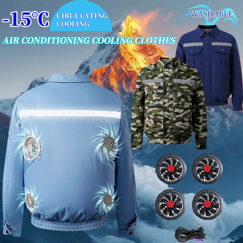 

Summer Cool Jacket Women Cooling 4Fan Coat Air Conditioning Cooling Clothes Outdoor Fishing Work Wear Camping Heat Resistant Top